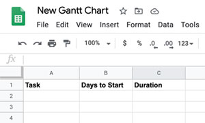 Gantt Chart in Sheets